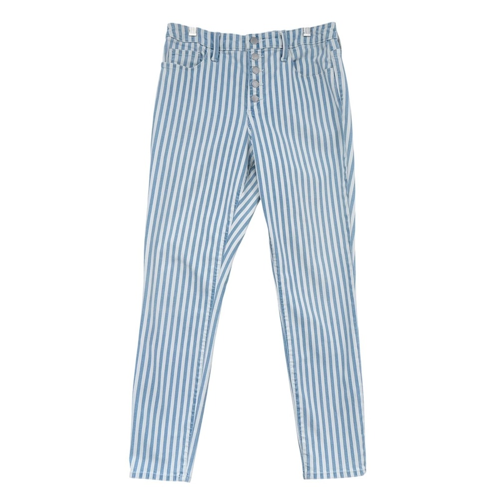 Universal Thread Striped Skinny Jeans Womens 12/31R Cotton Blue White